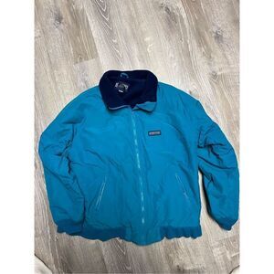 Vintage Lands End L The Squall Fleece Lined Jacket Teal Blue Women’s Large
